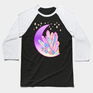 Pastel Goth Crystal Cluster Witchy Moon Baseball T-Shirt